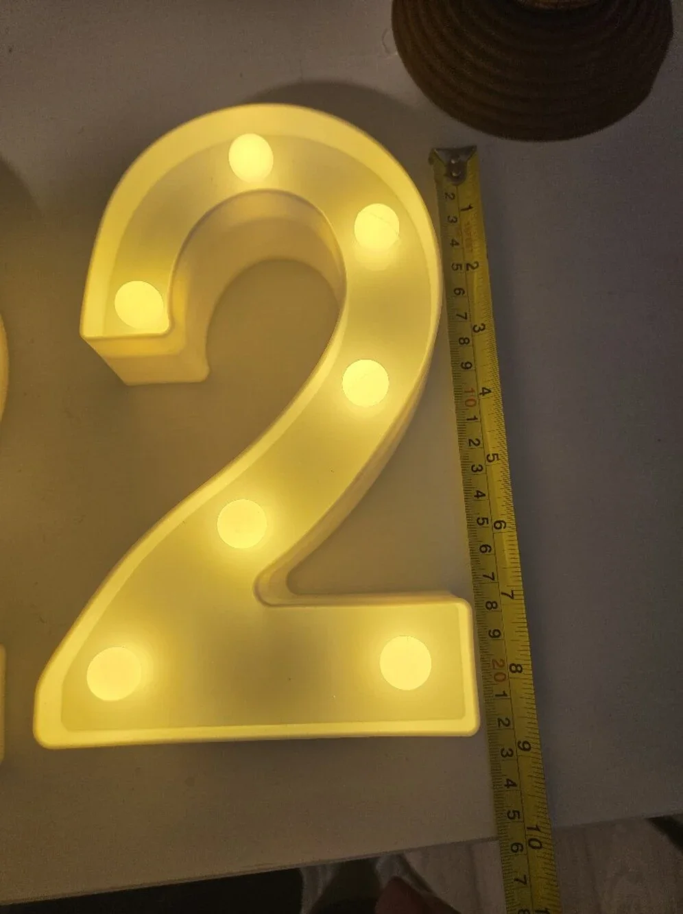 LED Marquee Number '2' Pair in Yellow – Decorative Party Numbers